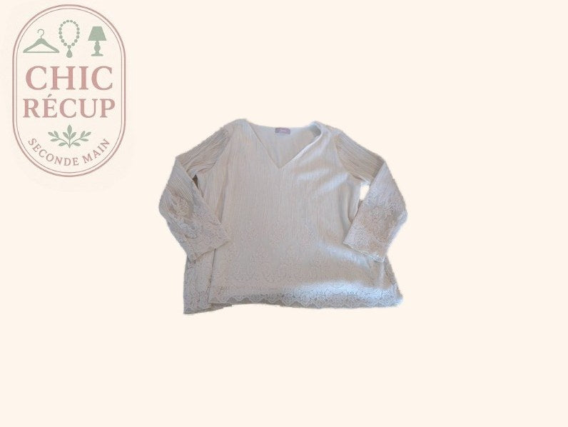 Blouse - Cassis - Xl - Blanc - Sasch-14