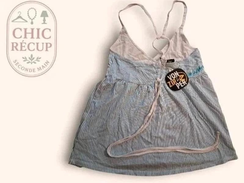 Debardeur Von Zipper - S - Blanc, Bleu Clair - Dapav2
