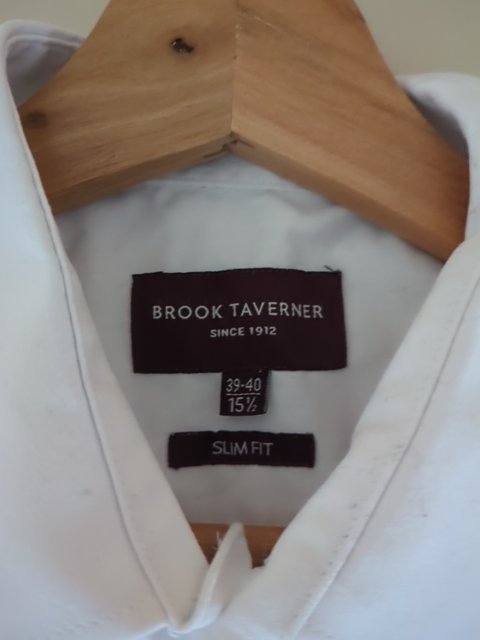 Chemise Brook Taverner - M - Blanc - Slim Fit