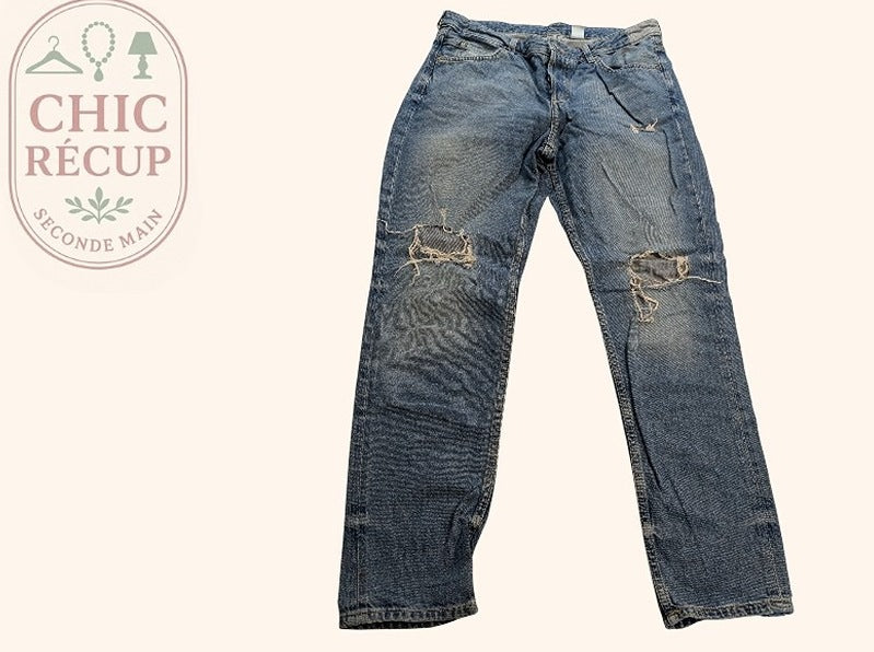 Jeans Boyfriend Denim - M - Bleu - Olhat-81