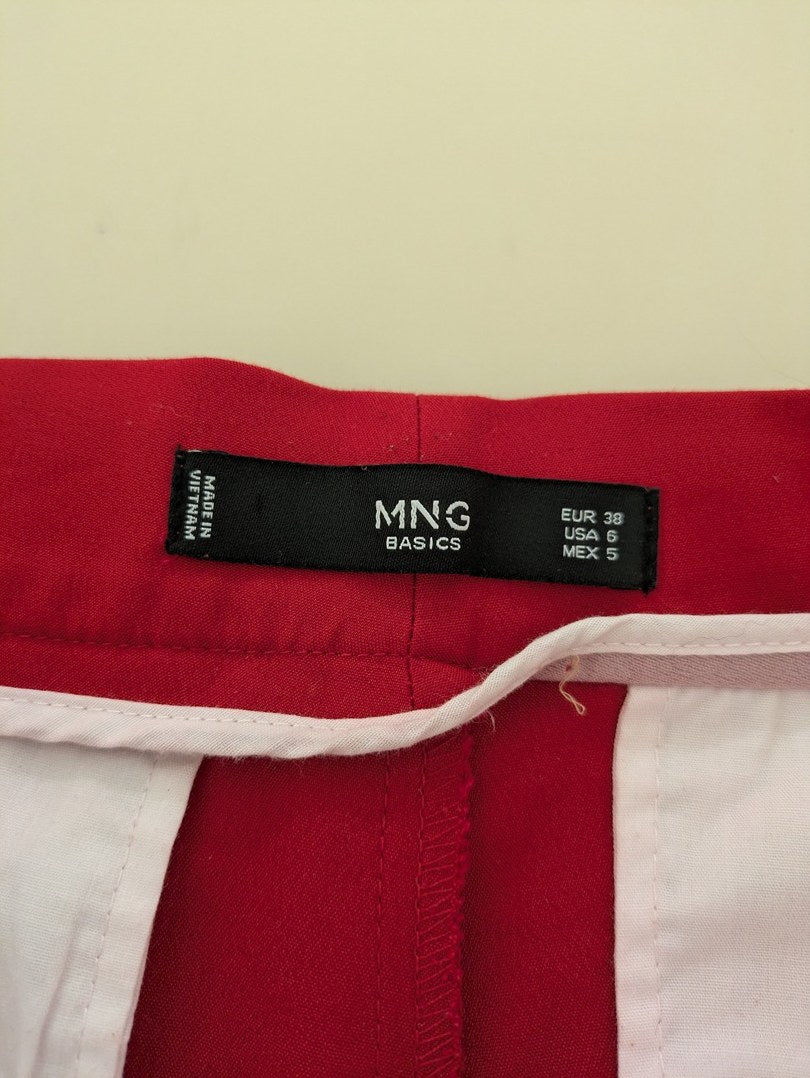 Pantalon Droit Mng Basics - M - Rouge - Olhat-75