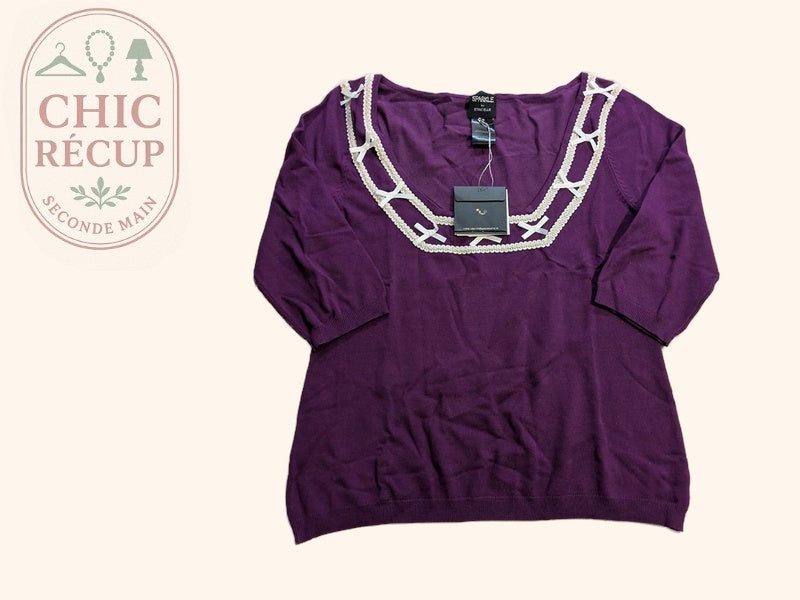 Blouse ¾ Etincelle - Taille 6 - Violet - Labag-211