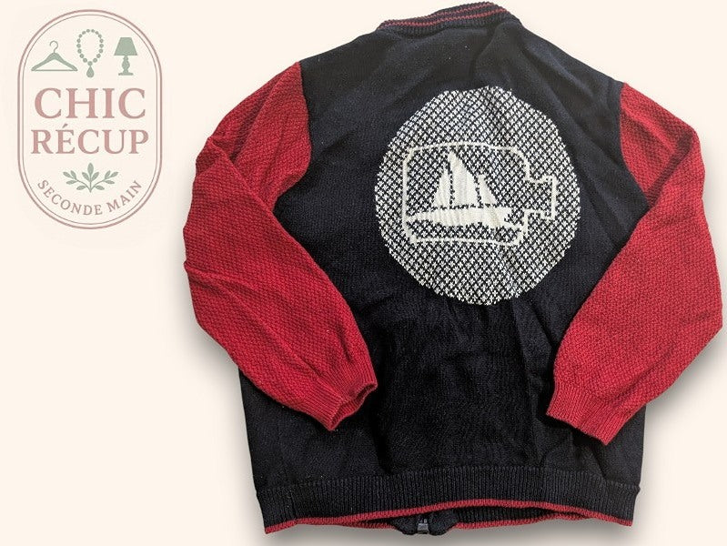 Veste varsity Ikks bébé 18 mois coton rouge noir