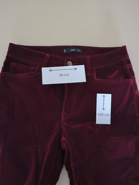 Pantalon Mango - 40 - Bordeaux - Velours