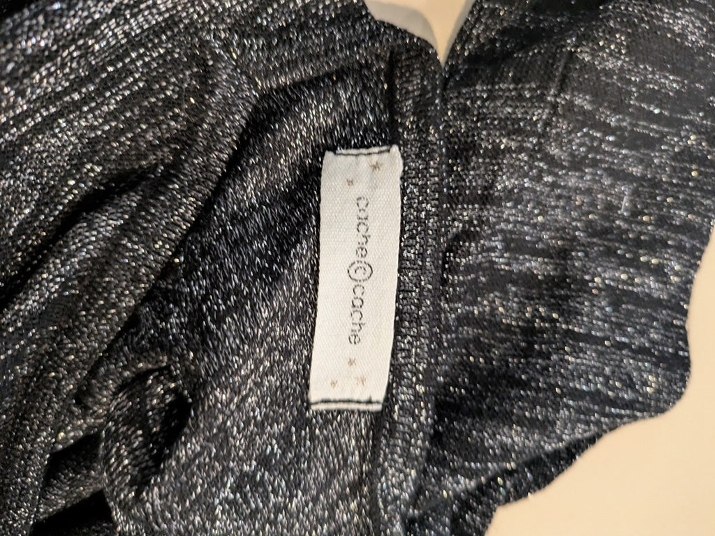 Pull col V Cache Cache - S - Noir Argenté