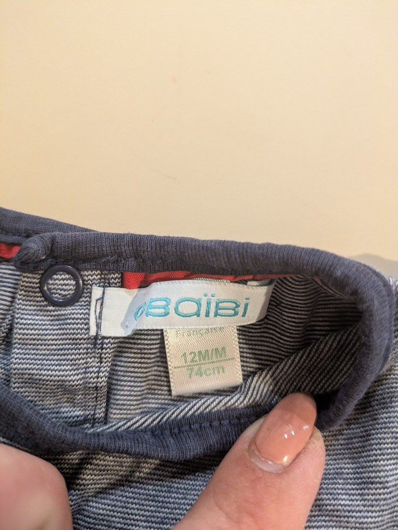 Ensemble garçon 12 mois Obaïbi pantalon et tee-shirt