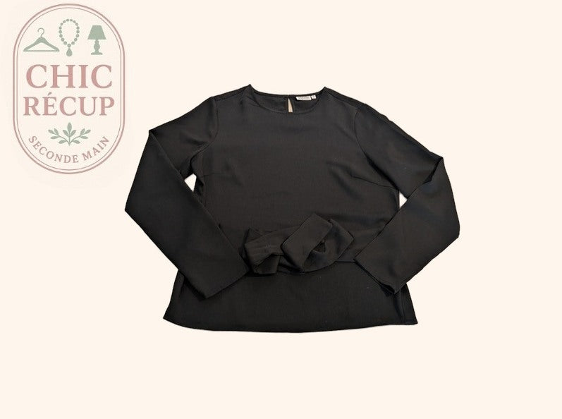 Blouse Pigalle - 36 - Noir - Détail Noeud