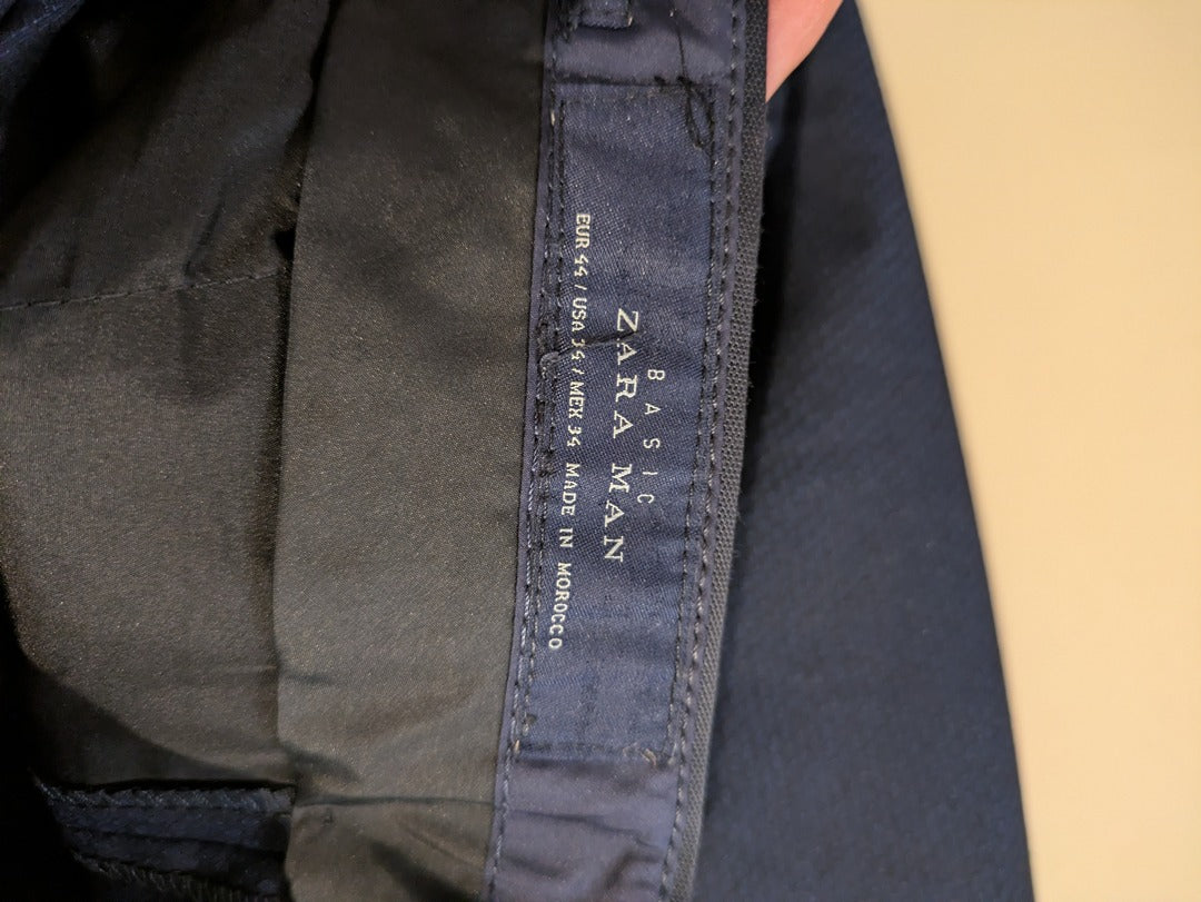 Pantalon De Costume Zara Man - L - Marine - Shbad-69