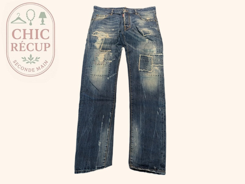Jeans Coupe Droite Dsquared2 - L - Bleu - Thgen-111
