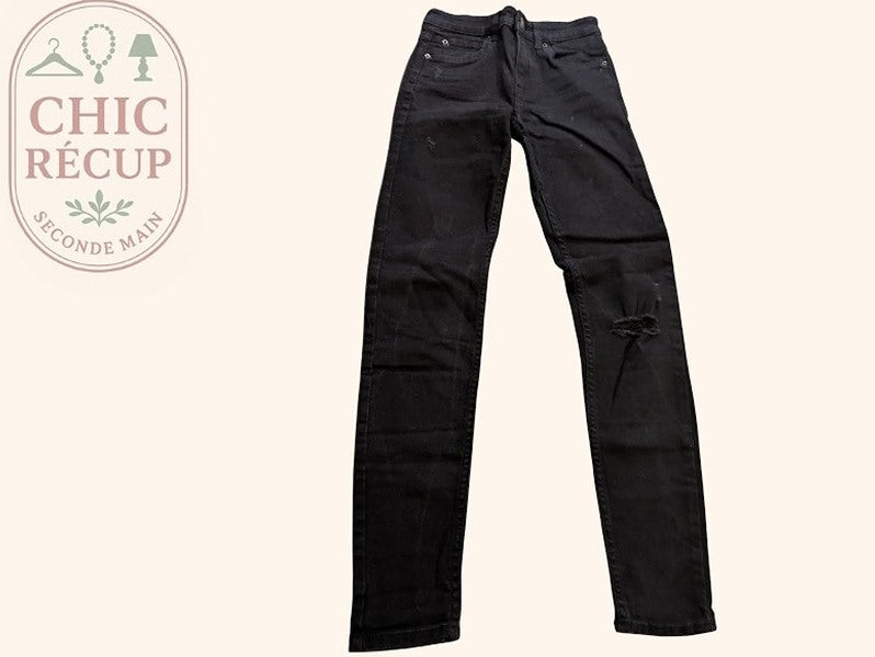 Jeans Skinny Bershka - S - Noir - Vabar-30