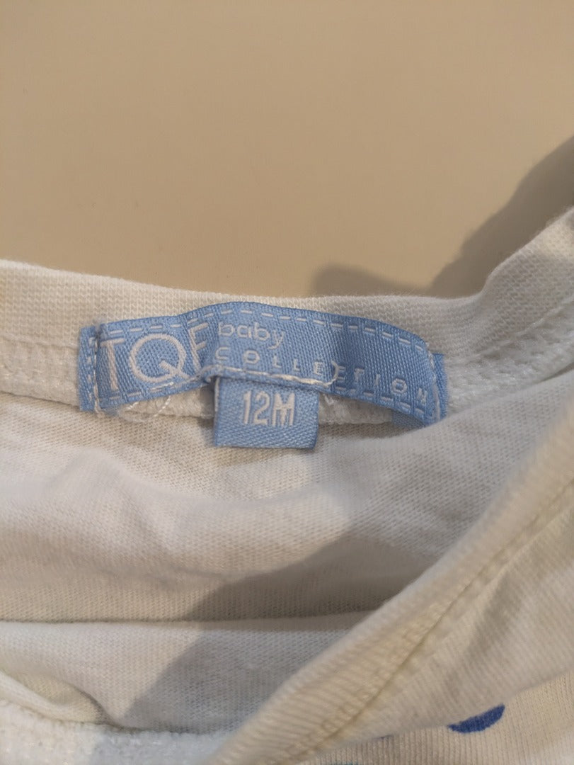 Ensemble bébé 12m coton t-shirt et pantalon à carreaux