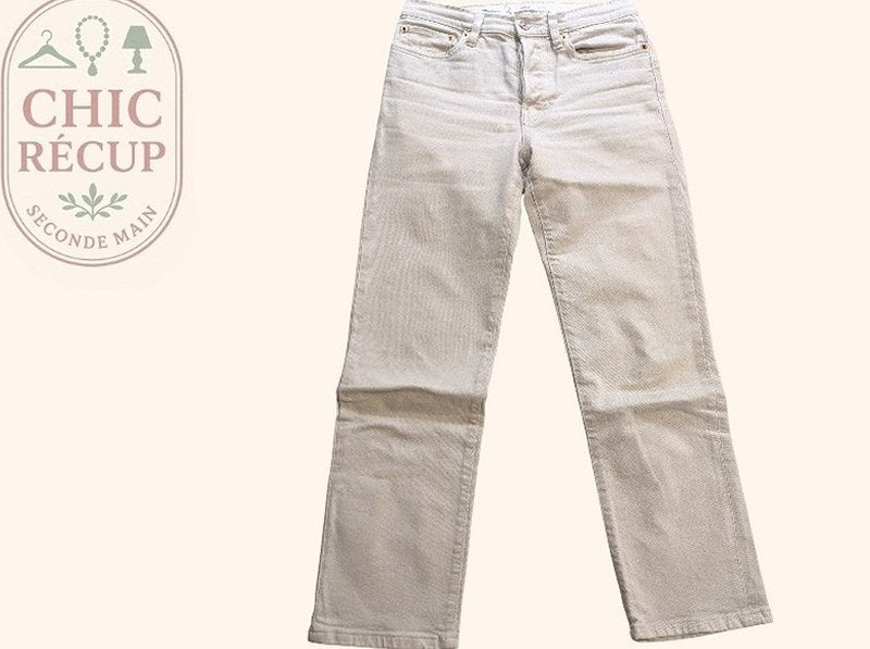 Jeans Droit Mango - 36 - Blanc - Ancuv-3
