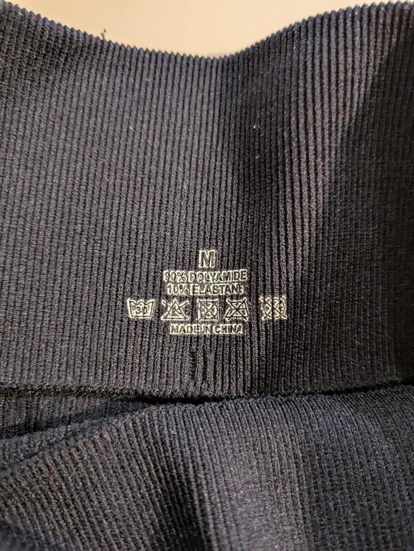 Legging Sans Marque - M - Noir - Côtelé