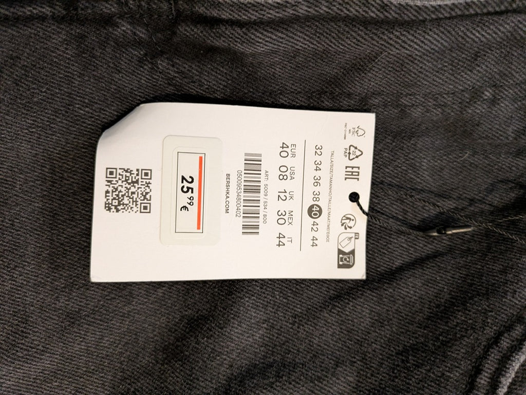 Jean Droit Bershka - 40 - Gris - Evvio-82