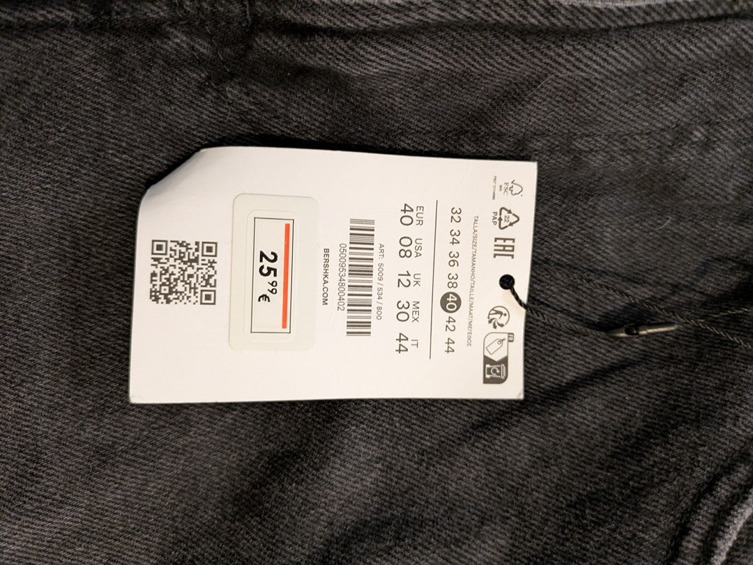 Jean Droit Bershka - 40 - Gris - Evvio-82