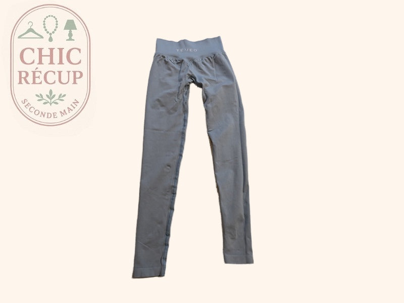 Legging Teveo - Xs - Bleu - Côtelé