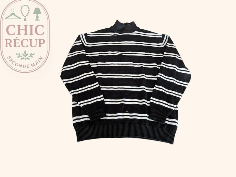 Pull D'hiver Pull & Bear - L - Noir Et Blanc - Lulaf-14