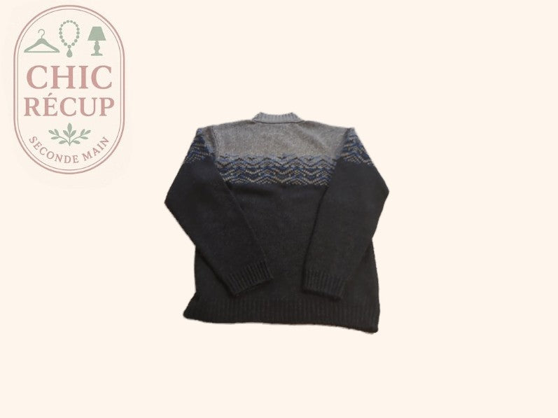 Pull-over homme Japan Rags - Xl - Gris - Motif géométrique