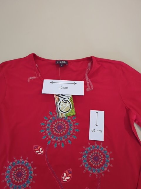 Blouse - Coline - L - Rouge - Sasch-32