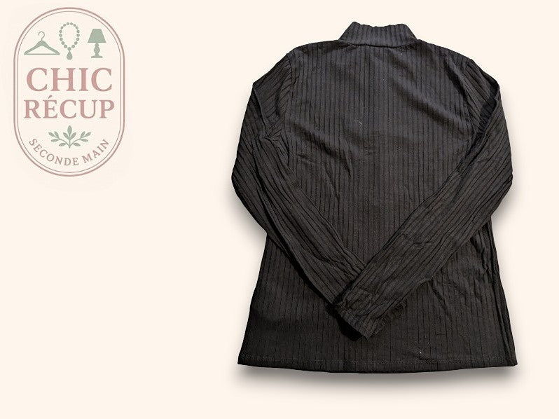 Pull Col Roule Camaïeu - M - Noir - Brhal-32