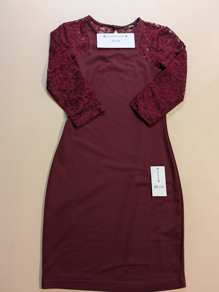 Robe Midi Mim - S - Bordeaux - Qubur-81