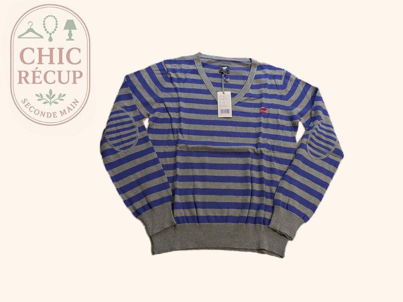 Pull Col V Polo Sylt - Xxxl - Gris/bleu - Labag-197