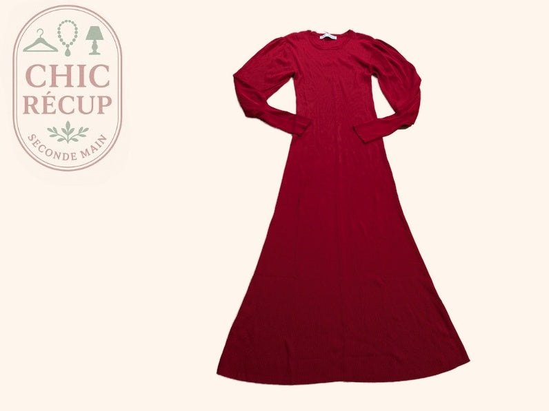 Robe Longue Zara - M - Rouge - Olaga-04