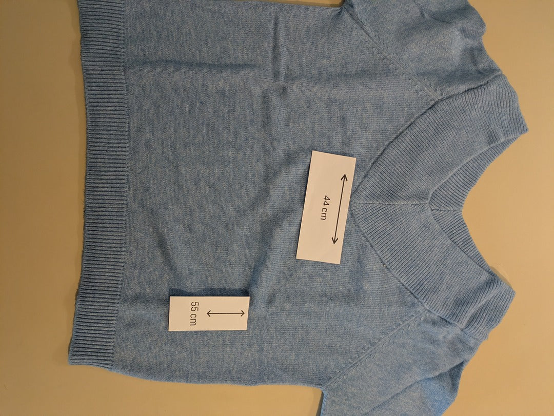 Pull col V Jacqueline de Yong - M - Bleu ciel