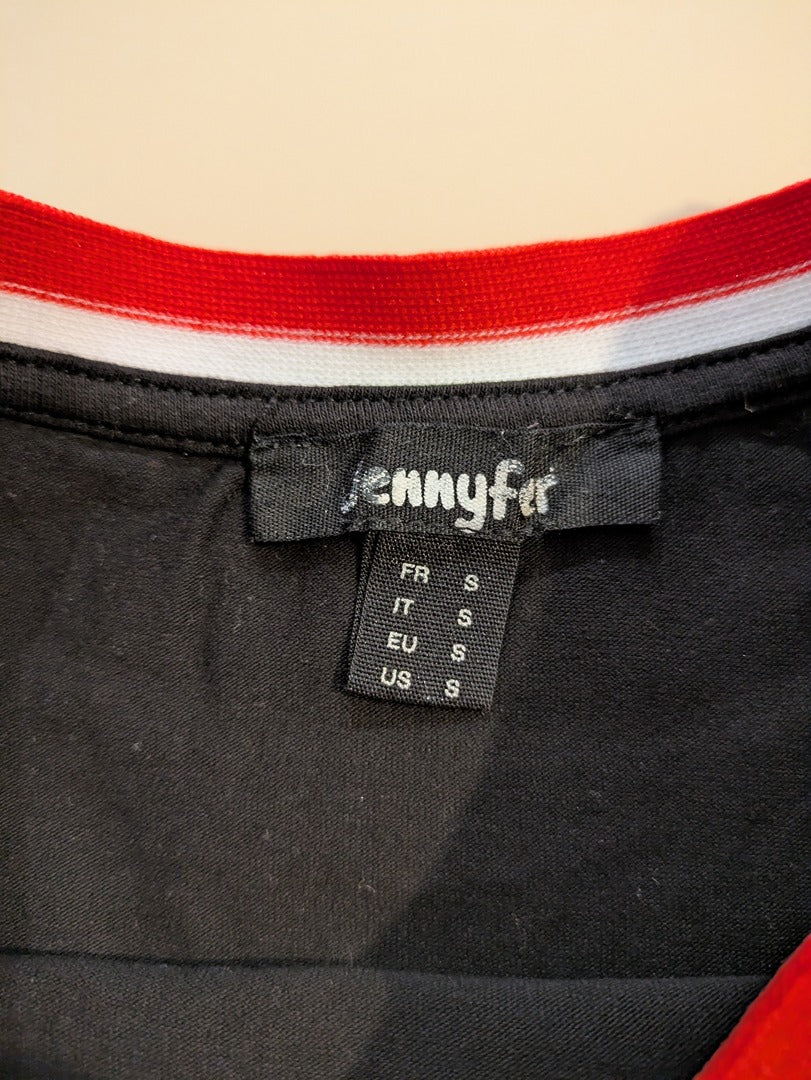 Crop top Jennyfer - S - Noir - Bandes tricolores