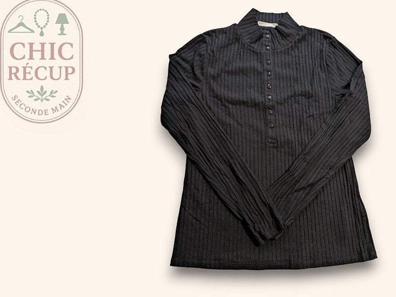 Pull Col Roule Camaïeu - M - Noir - Brhal-32