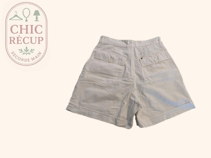 Short Taille Haute Vintage - 38 - Blanc - Evvio-69