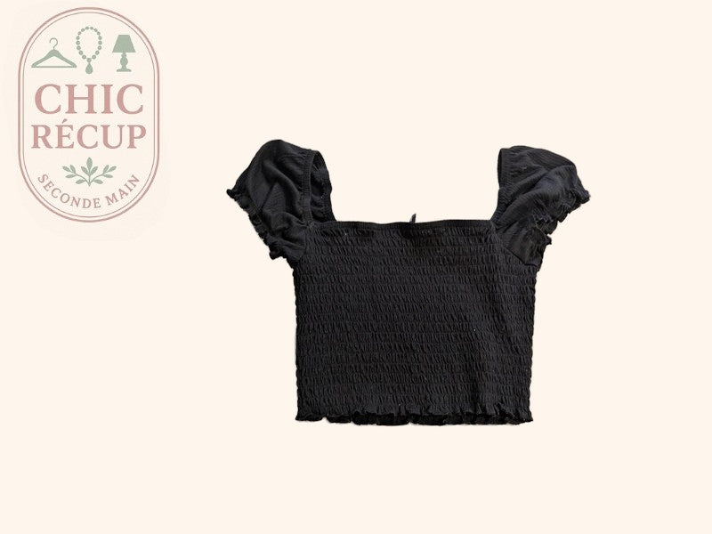 Crop top H&m Divided - S - Noir - Smocké