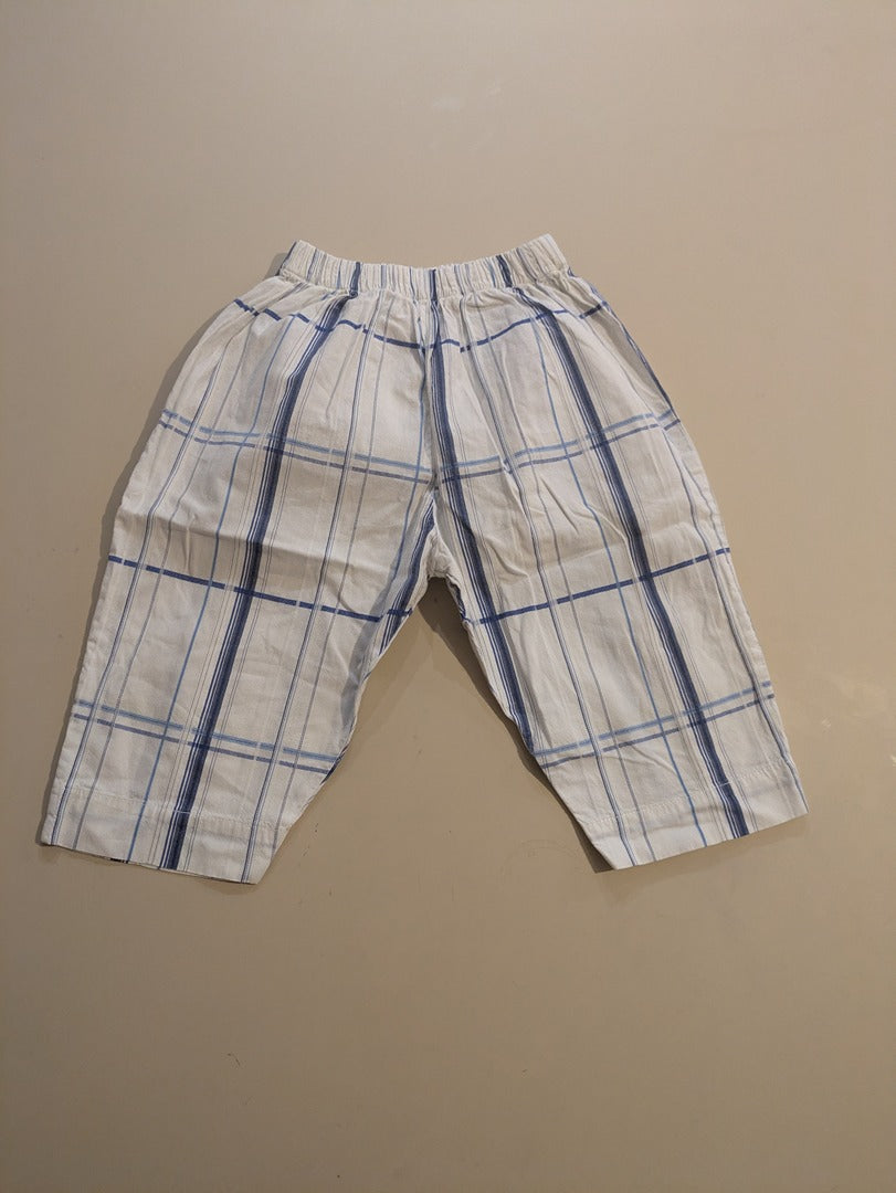 Ensemble bébé 12m coton t-shirt et pantalon à carreaux