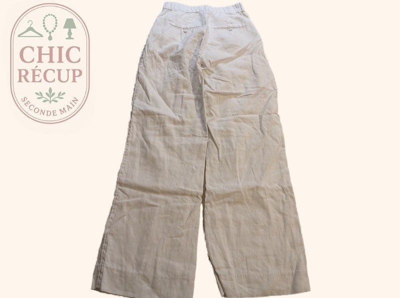 Pantalon large Abercrombie & Fitch - 25 - Blanc - Linen