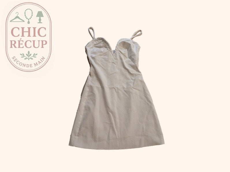 Robe mini Zara - Xs - Blanc - Bretelles
