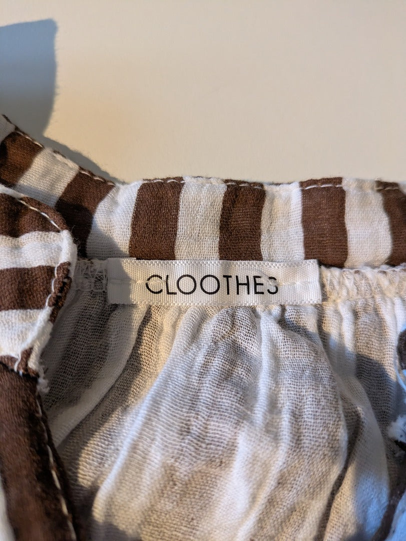 Blouse Cloothes - L - Blanc/marron - Lubel-58