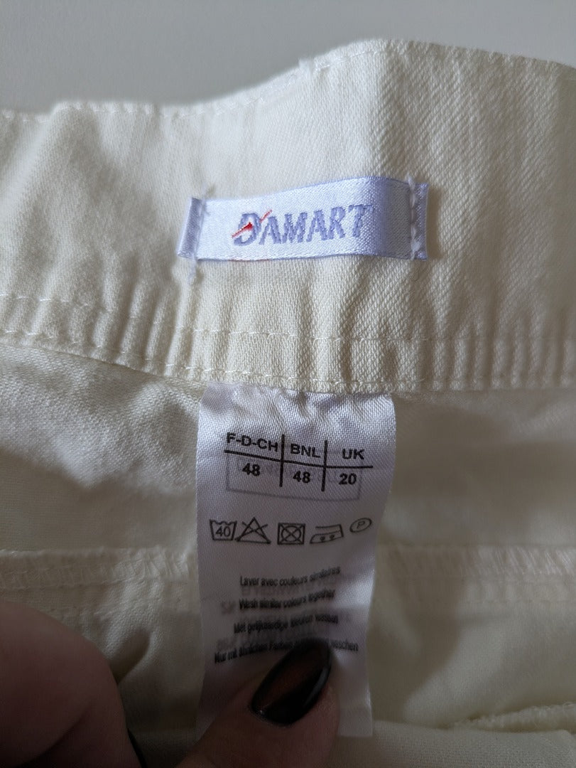 Pantacourt Damart - 48 - Blanc cassé