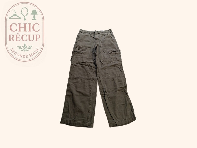 Pantalon Jambes Larges Divided - 38 - Kaki - Evvio-51