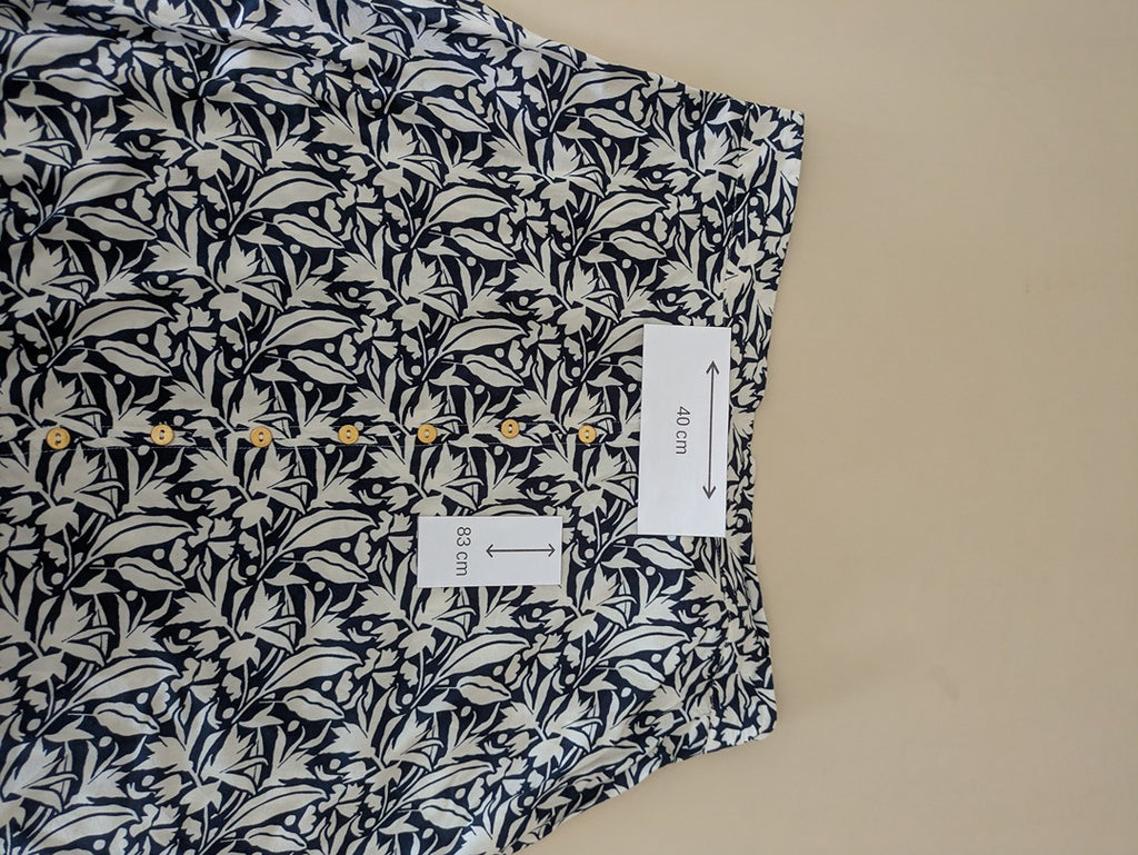 Jupe midi Vintage - 40 - Bleu - Boutonnée