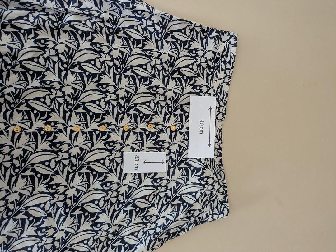 Jupe midi Vintage - 40 - Bleu - Boutonnée