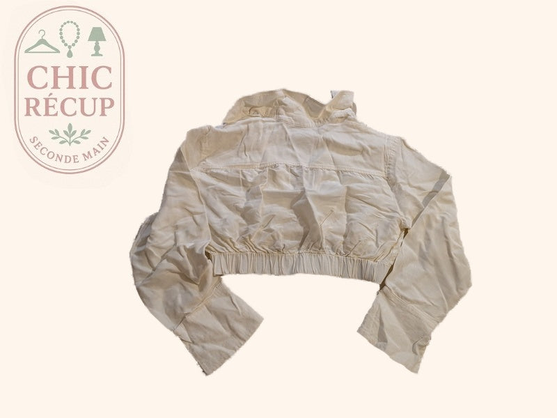 Crop top Zara - Xs - Crème - Mélange lin et viscose