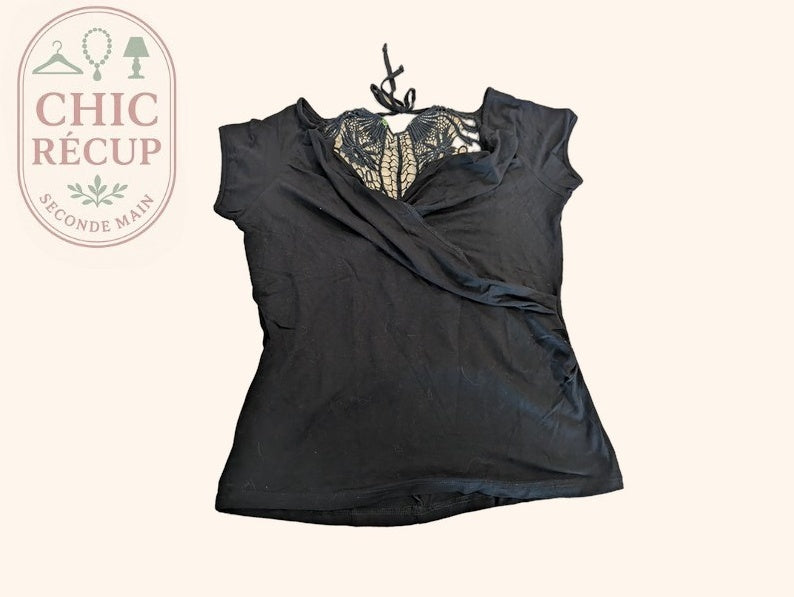 Top Sans marque - M - Noir - Dentelle