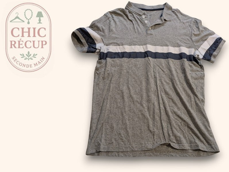 Polo gris rayé Pier One homme