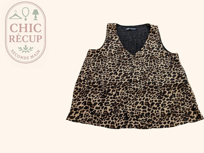 Blouse Zara - S - Marron Léopard - Joghi-4