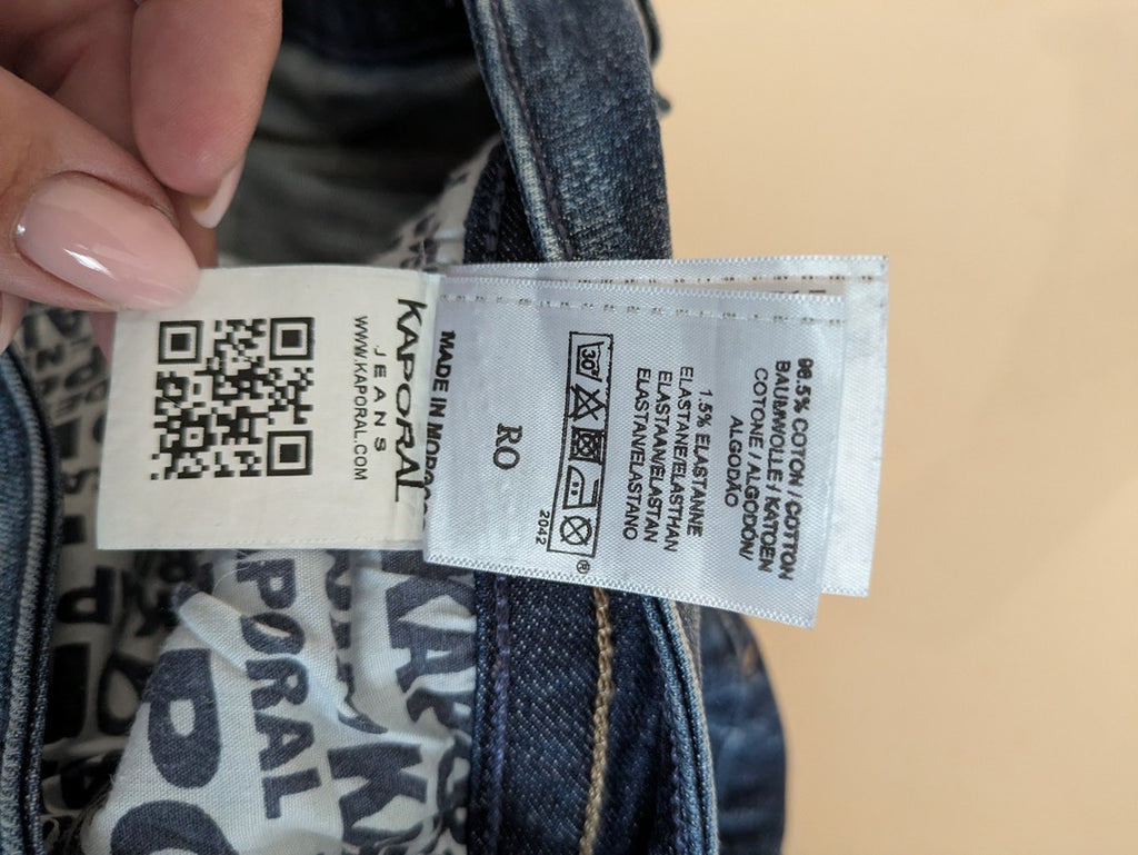 Jean straight Kaporal - 42 - Bleu - Effet usé