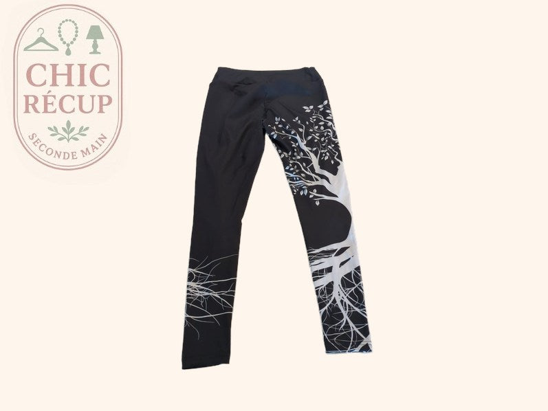 Legging Sans Marque - Xl - Noir - Arbre de vie