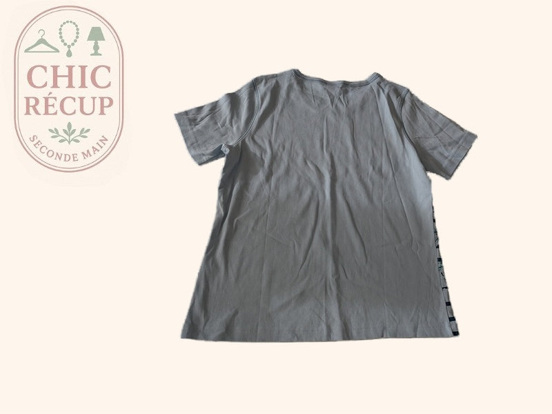 T-shirt Damart - L - Bleu ciel - Rayures