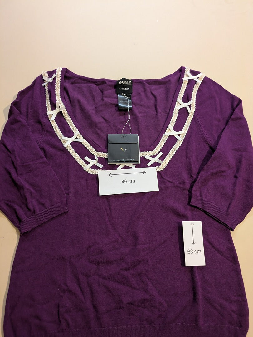 Blouse ¾ Etincelle - Taille 6 - Violet - Labag-211