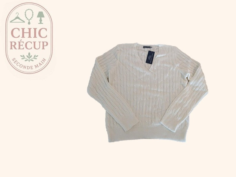 Pull Col V Ralph Lauren - Xl - Blanc - Labag-153