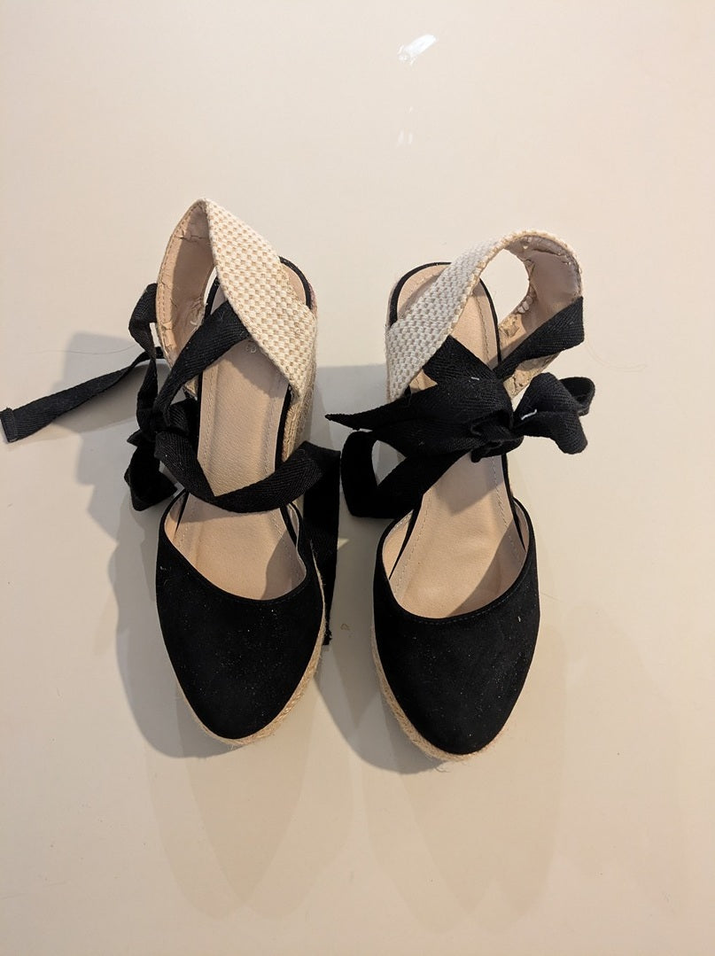 Sandales Femme Espadrilles - 37 - Noir